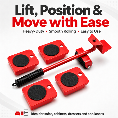 Heavy Duty Furniture Moving Tool – 360° Rolling Wheels Lifter for Easy Moving of Heavy Furniture & Appliances