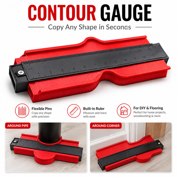 Adjustable Contour Gauge Shape Duplicator for Flooring, Tile & Woodworking