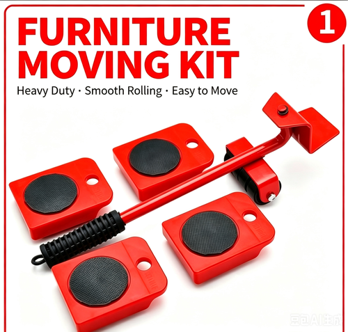 Heavy Duty Furniture Moving Tool – 360° Rolling Wheels Lifter for Easy Moving of Heavy Furniture & Appliances